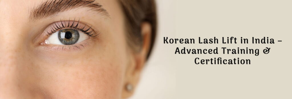 Close up of Korean Lash Lift result on straight Indian lashes