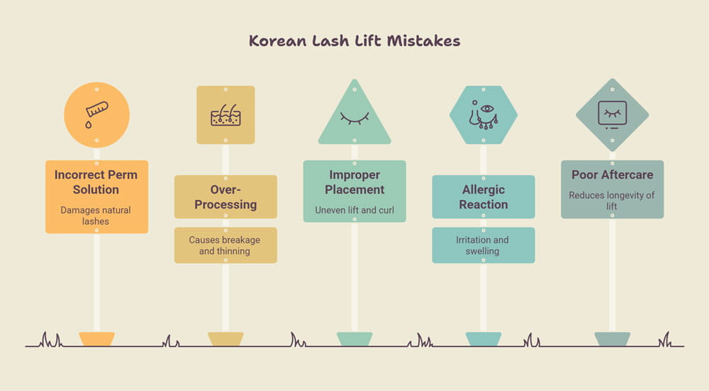 Common Korean Lash Lift Mistakes Infographic